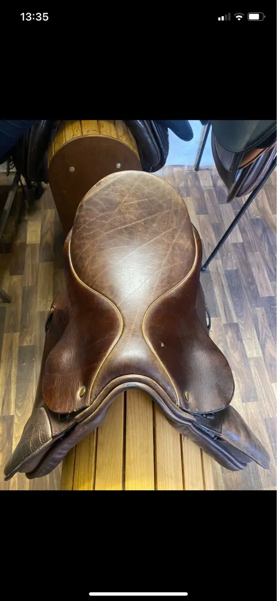 16” cliff barnsby brown Leather saddle - Image 4