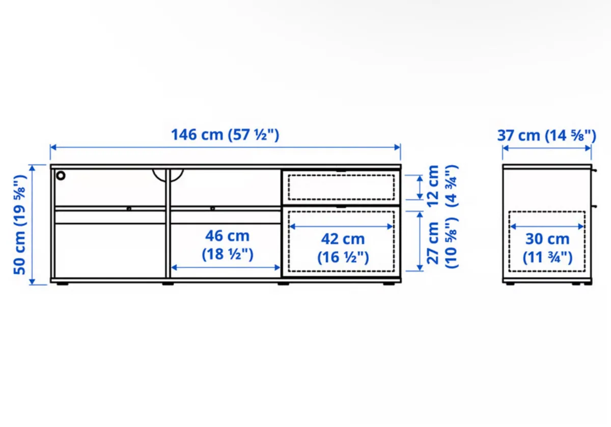 IKEA white TV stand - Image 2