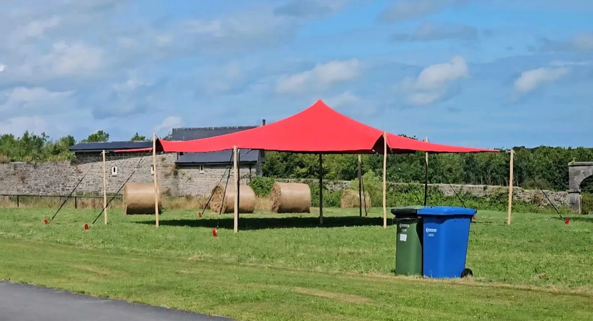 Used Red 10x7.5m Stretch Tent For Sale - Image 4