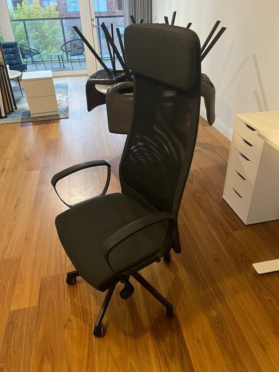 Black IKEA office desk chair - Image 1