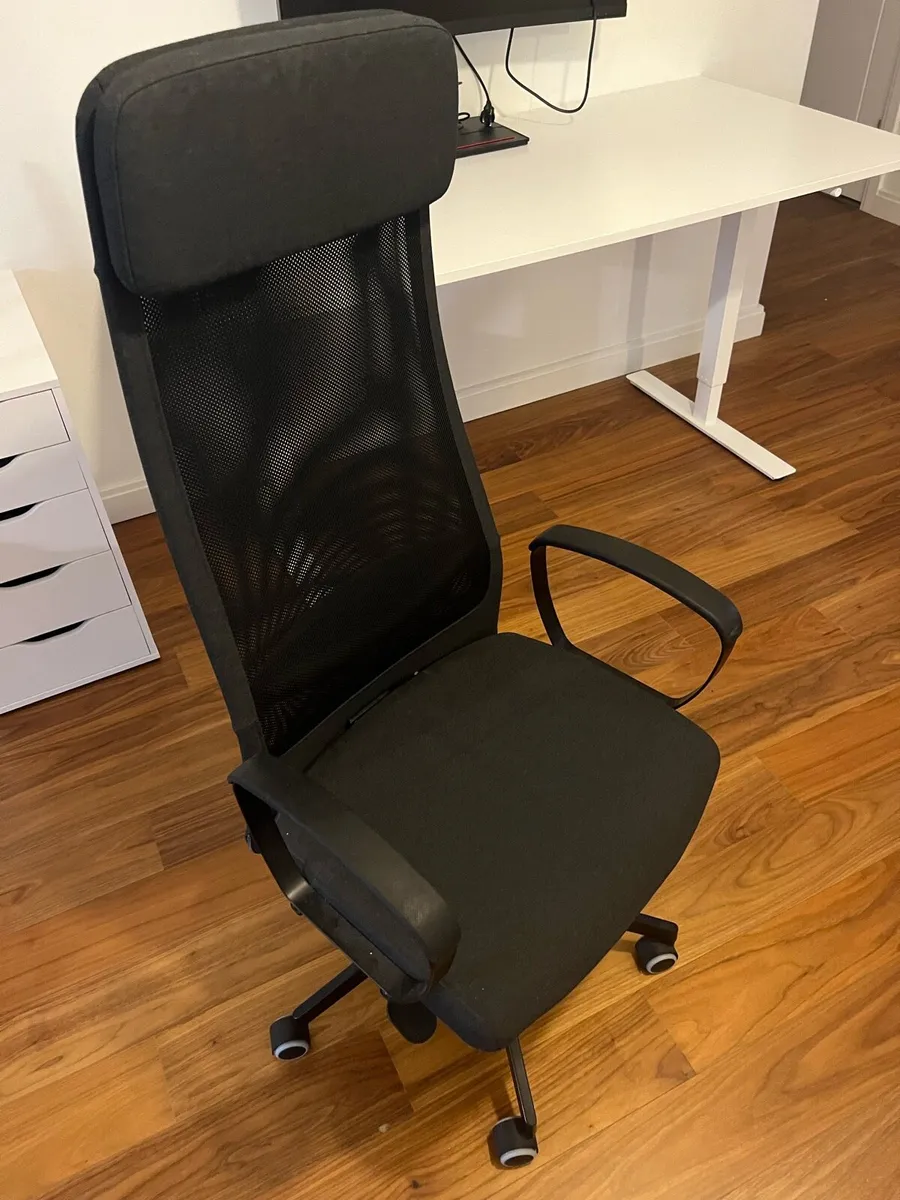 Black IKEA office desk chair - Image 2