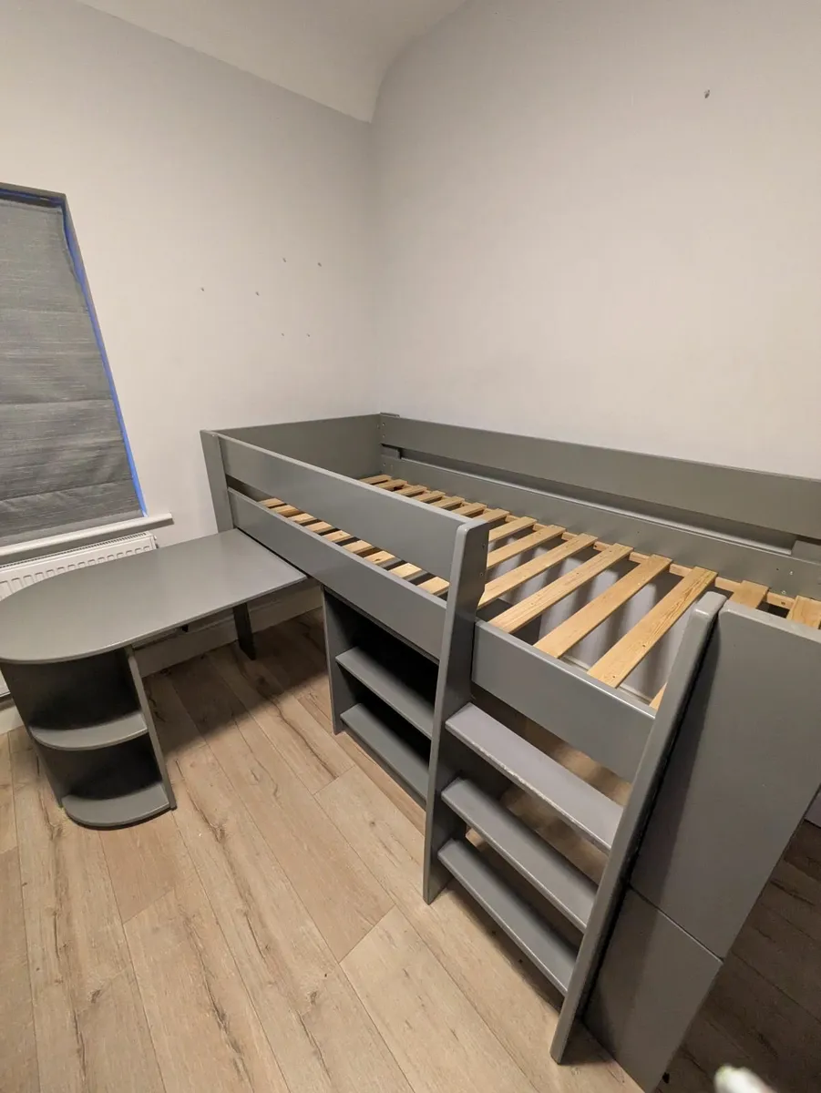 Bed - Mid Sleeper with Pull Out Desk and Shelf - Image 1