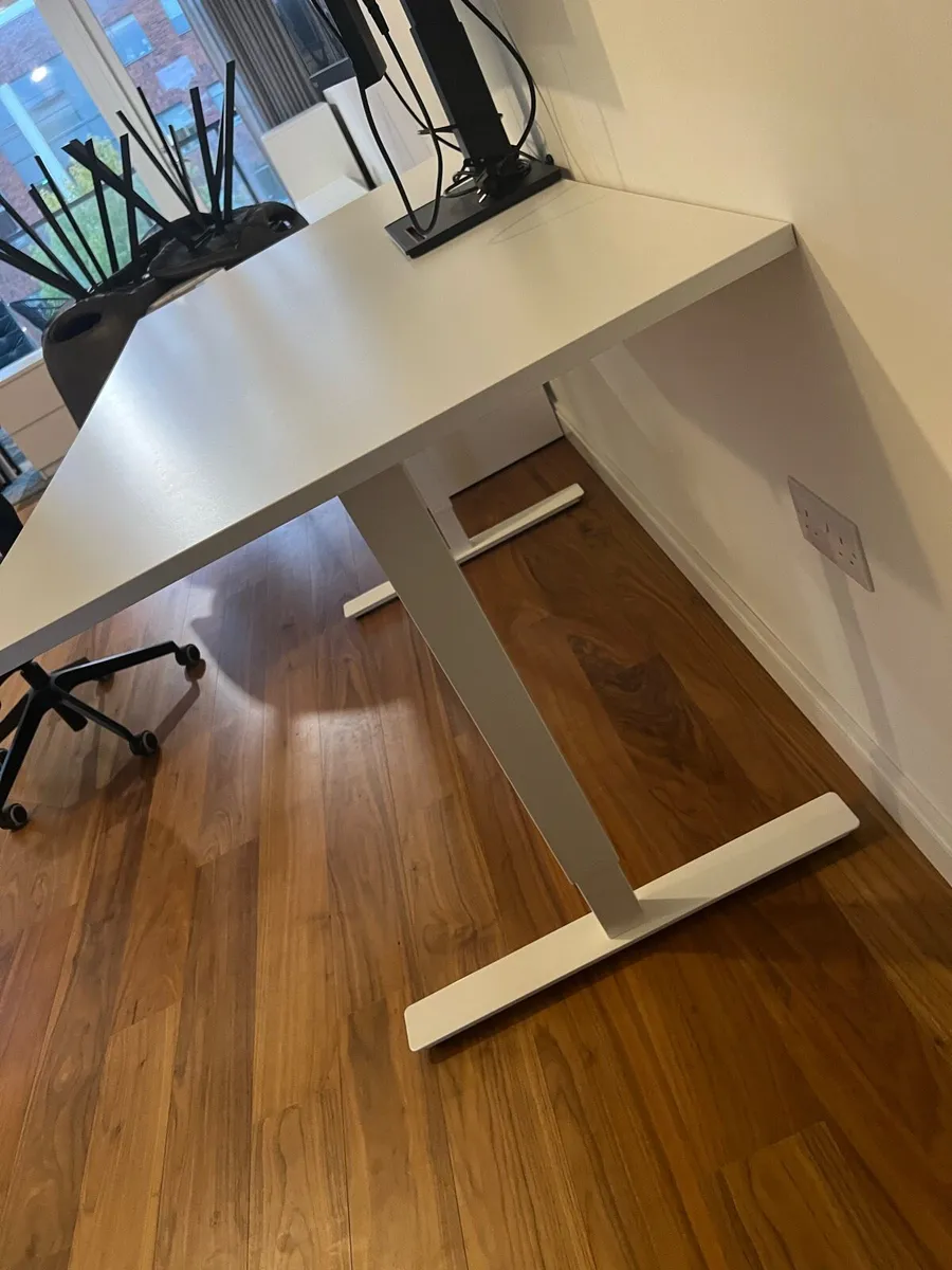 IKEA Standing/Sitting White Desk - Image 2