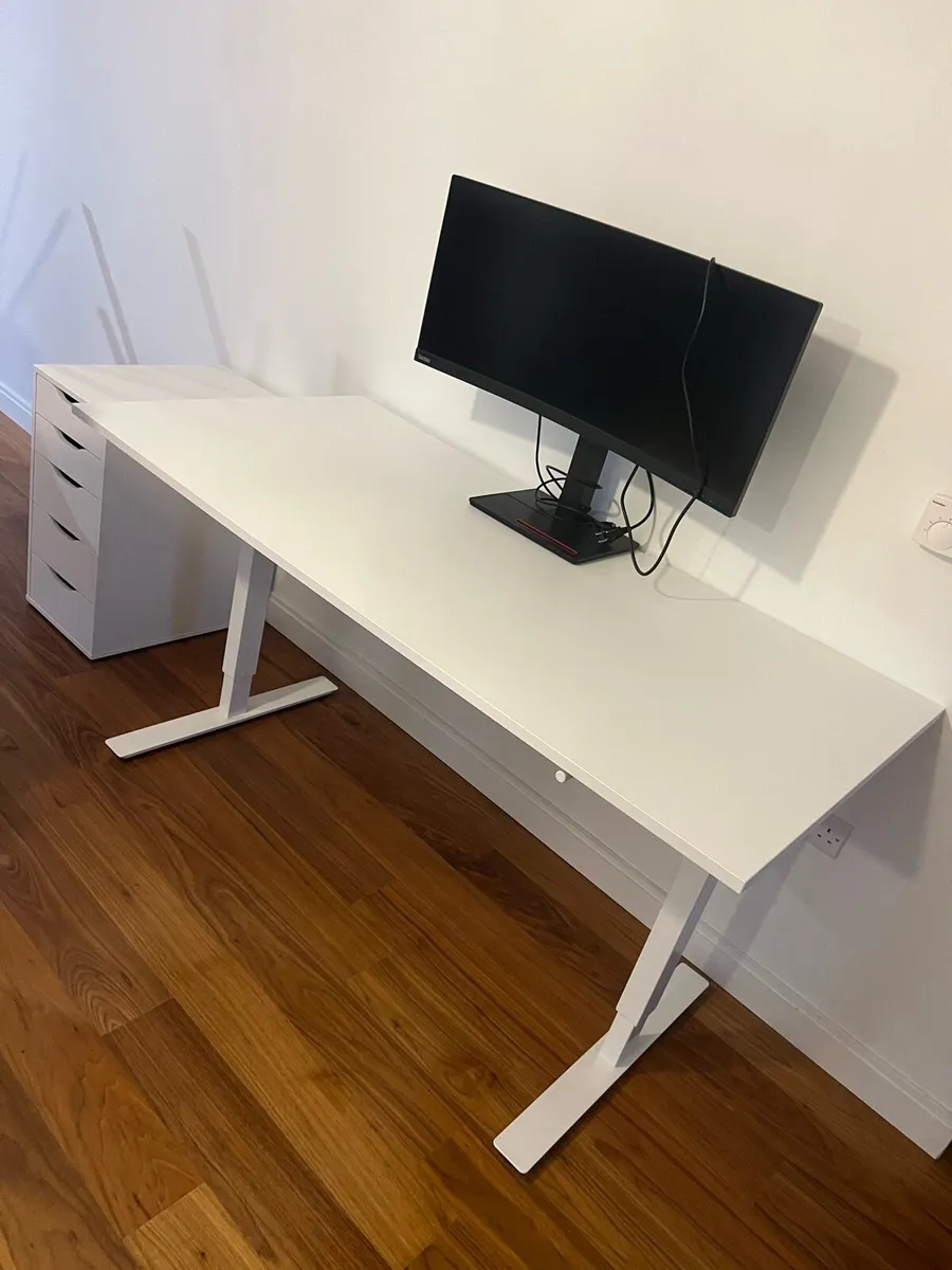 IKEA Standing/Sitting White Desk - Image 1
