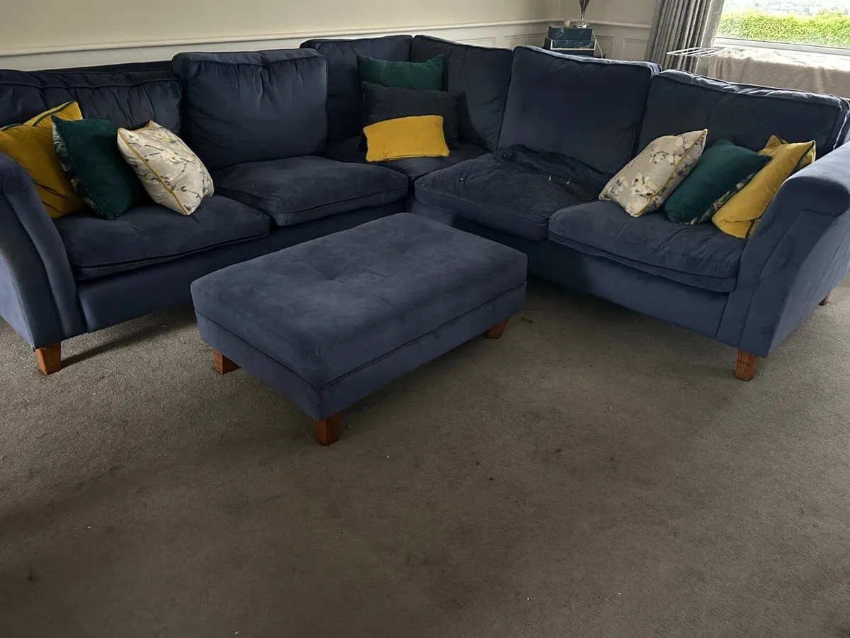 Large Navy Corner Couch - Image 2