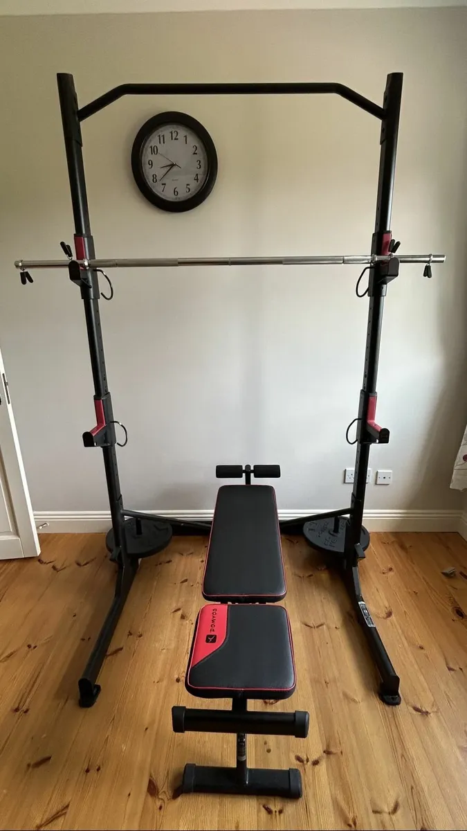 Gym equipment - Squat rack/ bench /bar/ weights - Image 1