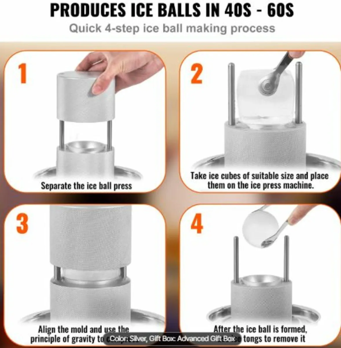 Ice Ball Press Kit, Aircraft Al Alloy Ice Press - Image 3