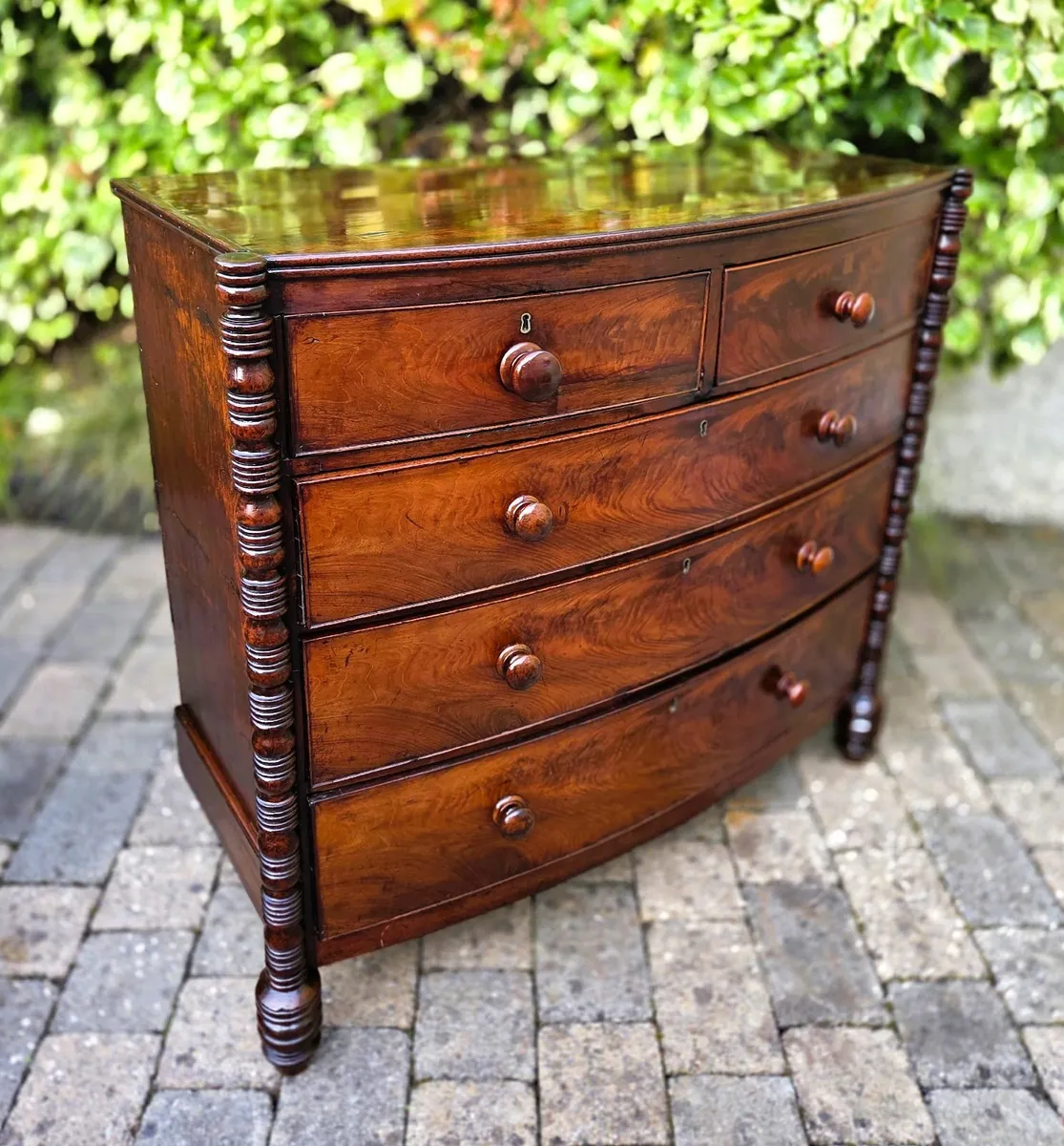 Georgian Bow Front Chest- Circa 1800 - Image 1