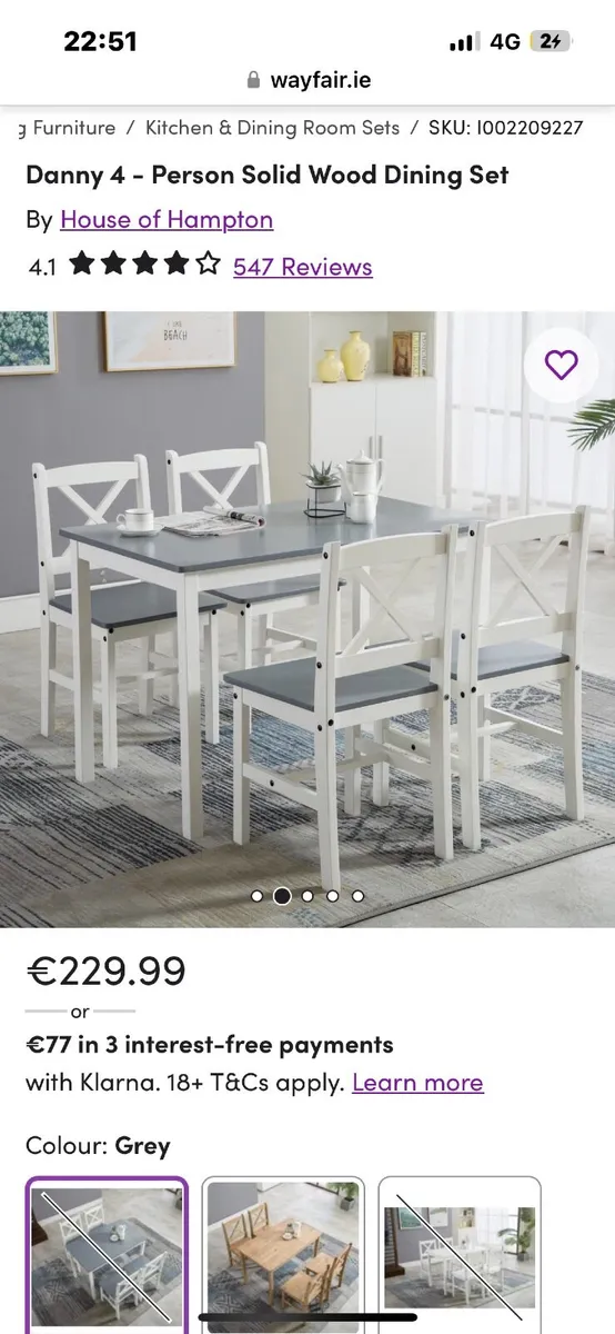 Table and chairs