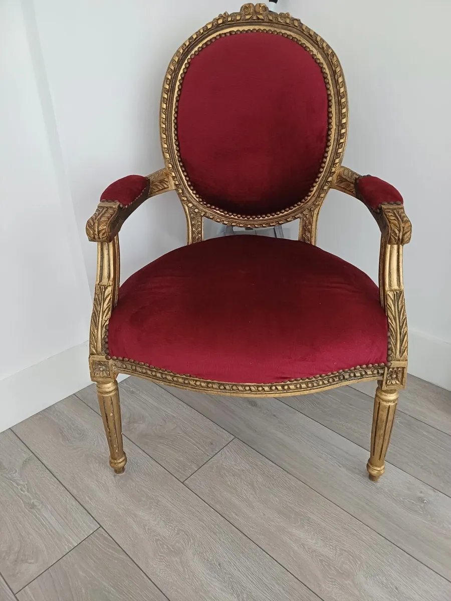 Red velvet antique style chair
