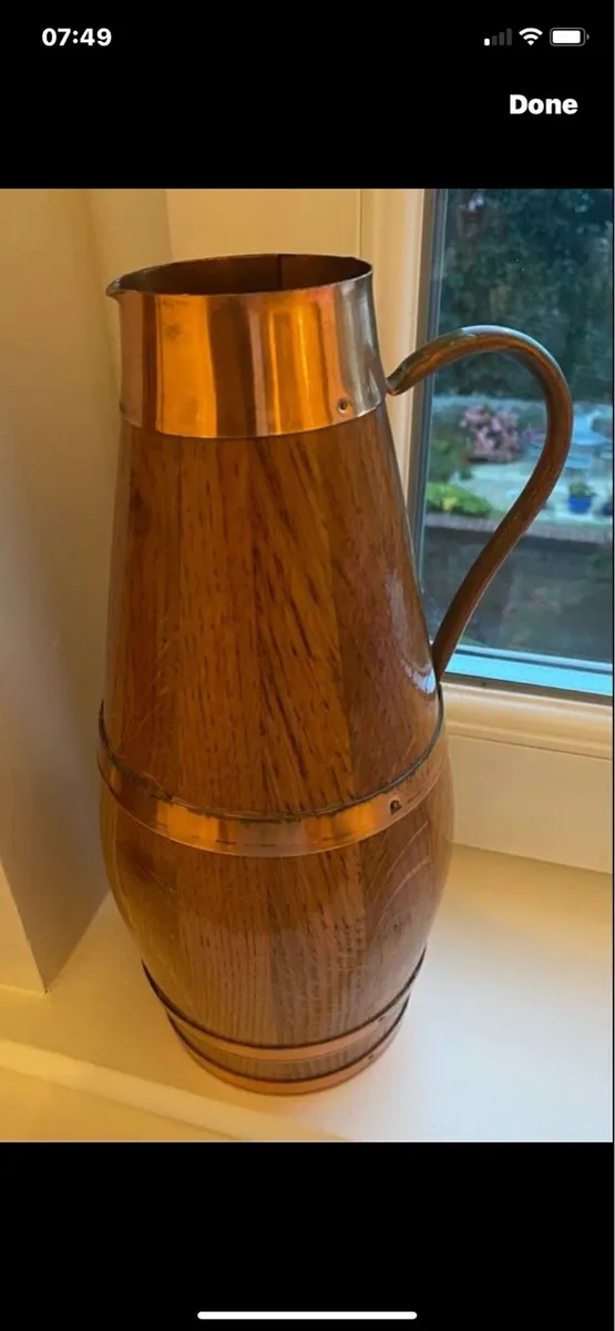 Vintage Timber & Copper Wine/ Cider Jugug - Image 3