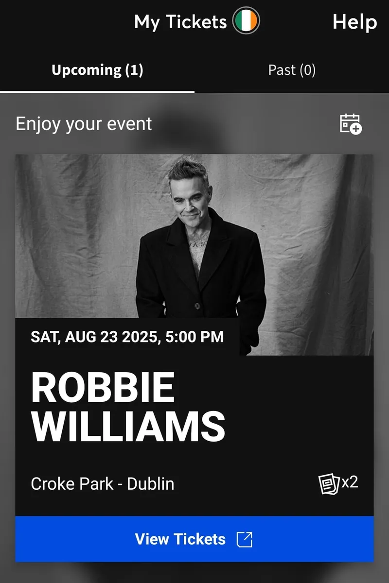 Robbie Williams Croke Park, 2 for €150 - Image 1
