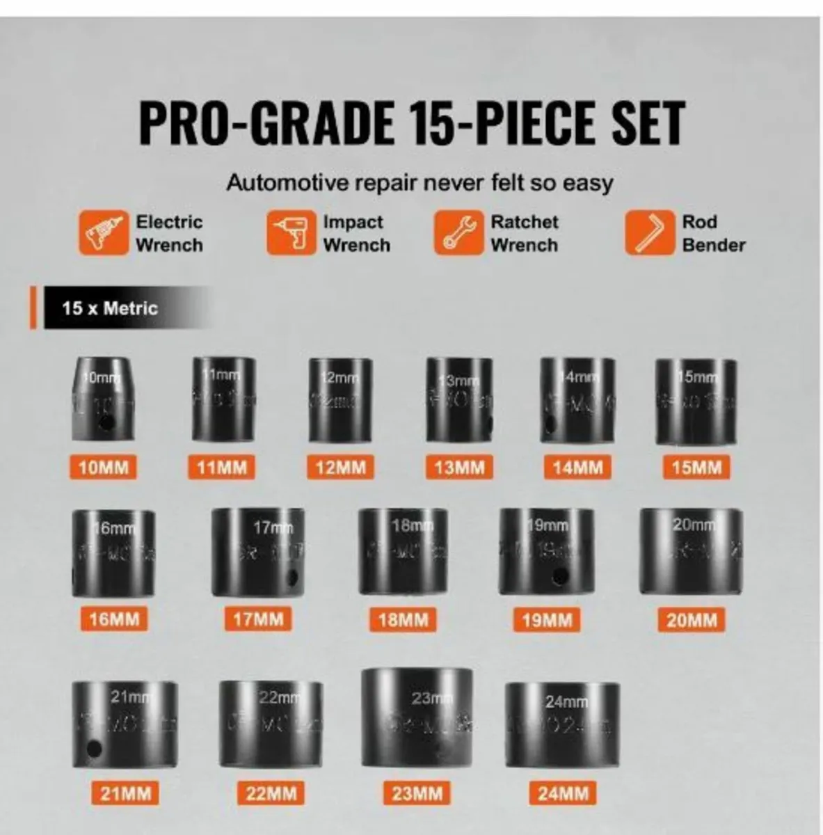 Impact Sockets Set 15pcs - Image 3