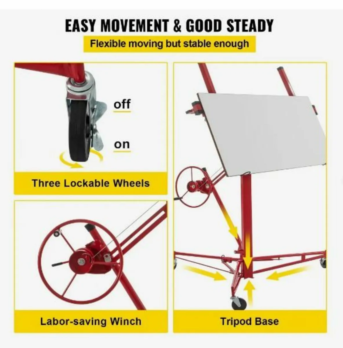 Drywall Rolling Lifter Panel, 335.3 cm - Image 4