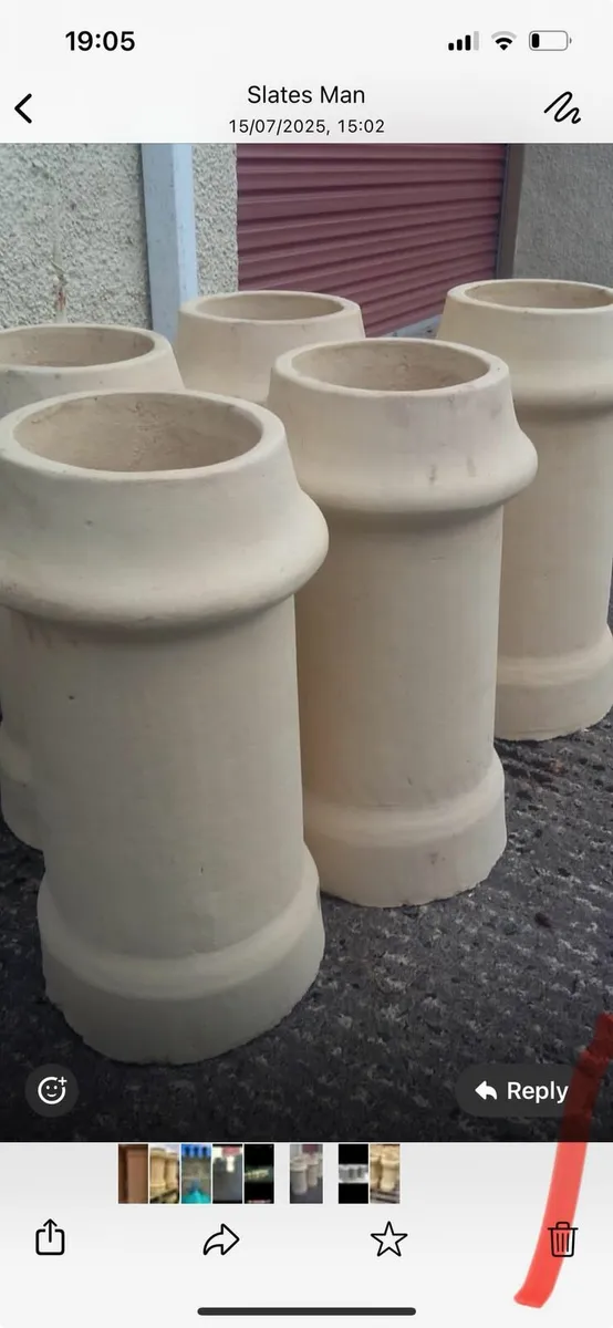 Bangor slates chimney pots floor ridge roof tiles - Image 1