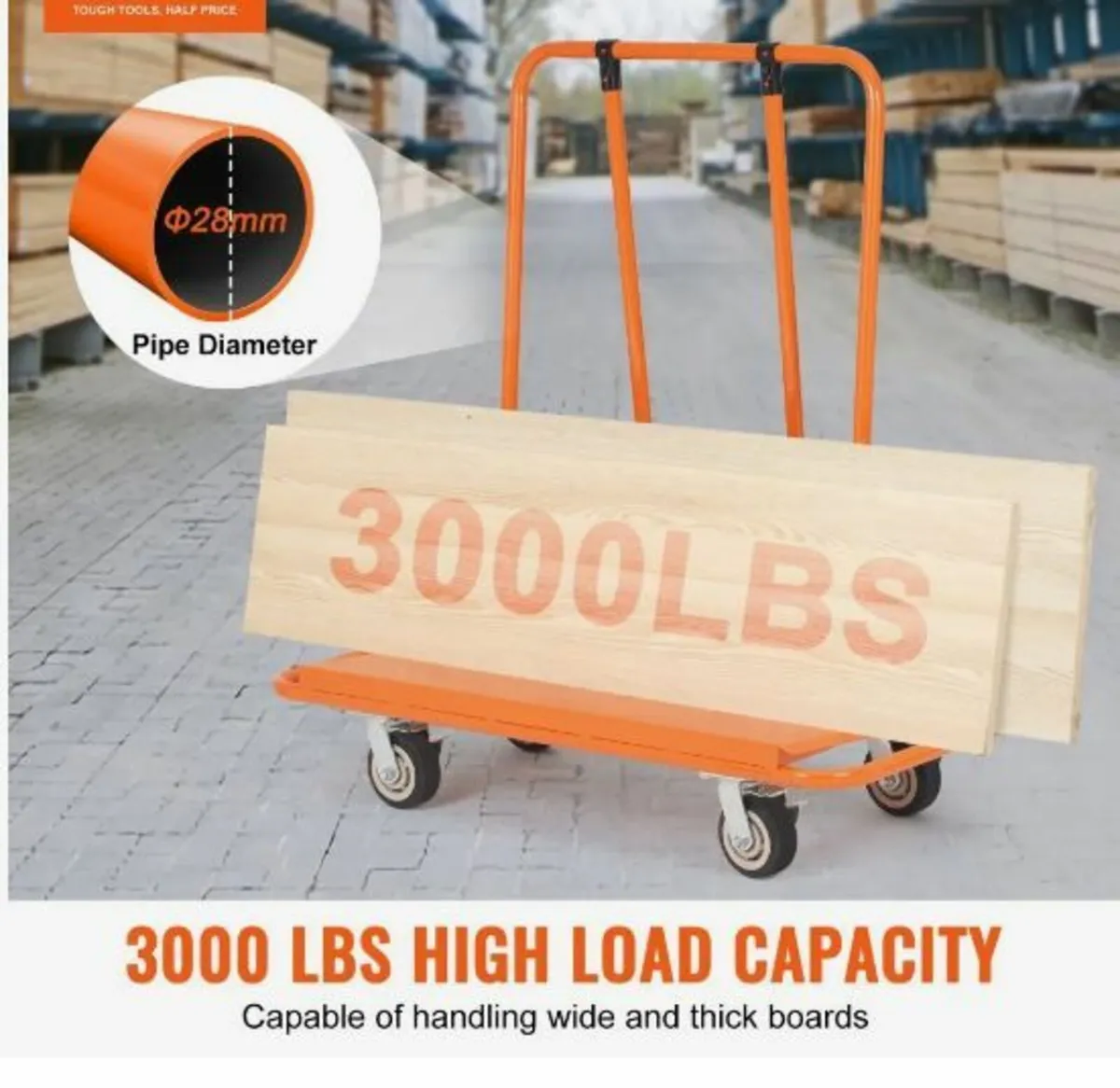 Drywall Cart, 1,361 kg Panel Dolly Cart - Image 2