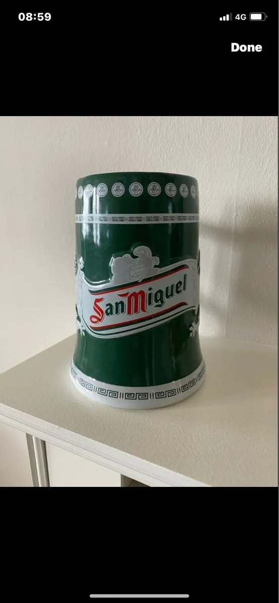 San Miguel Beer Ceramic Tankard - Image 1