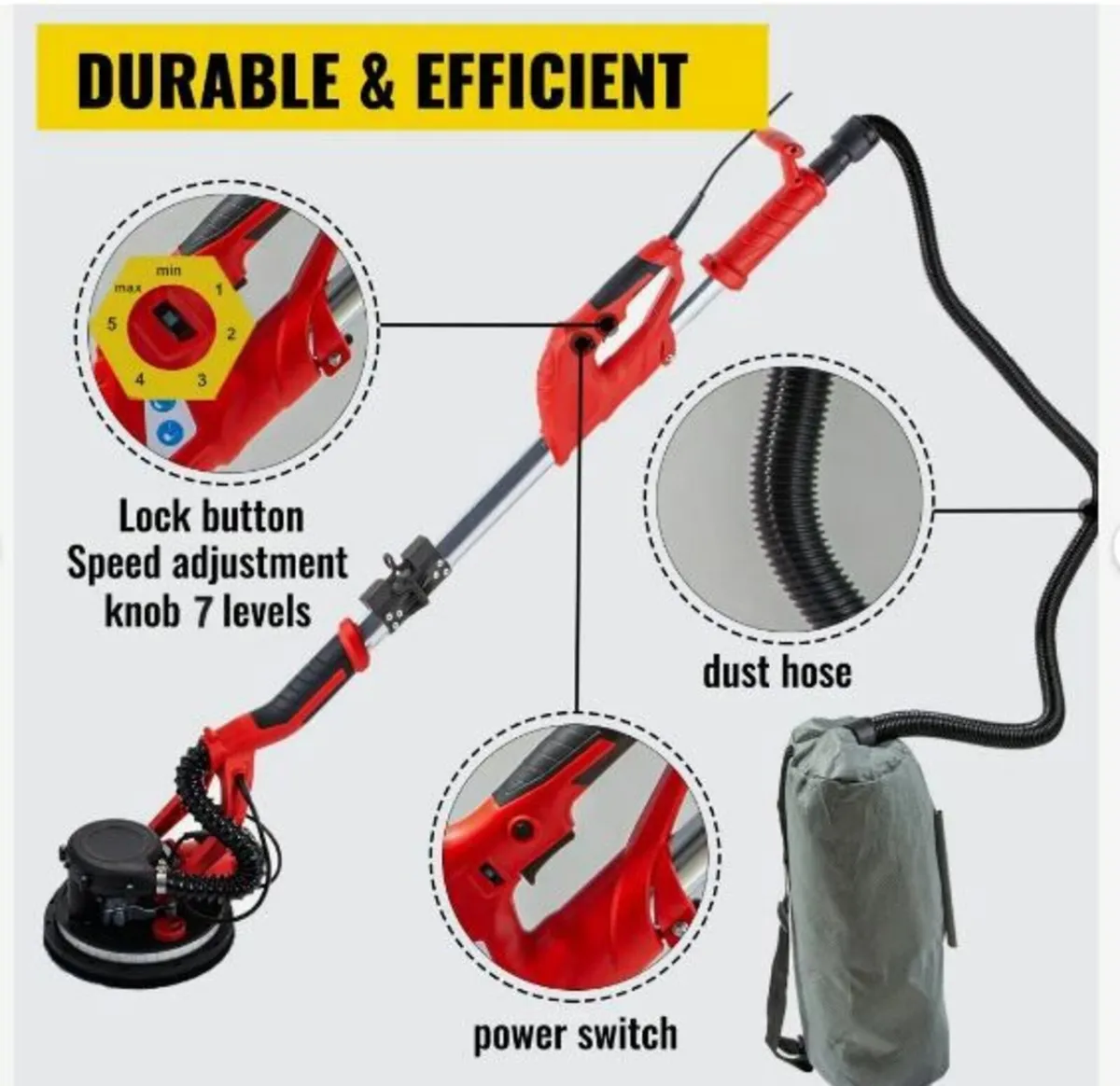 Drywall Sander 750W, Electric Drywall Sander - Image 2