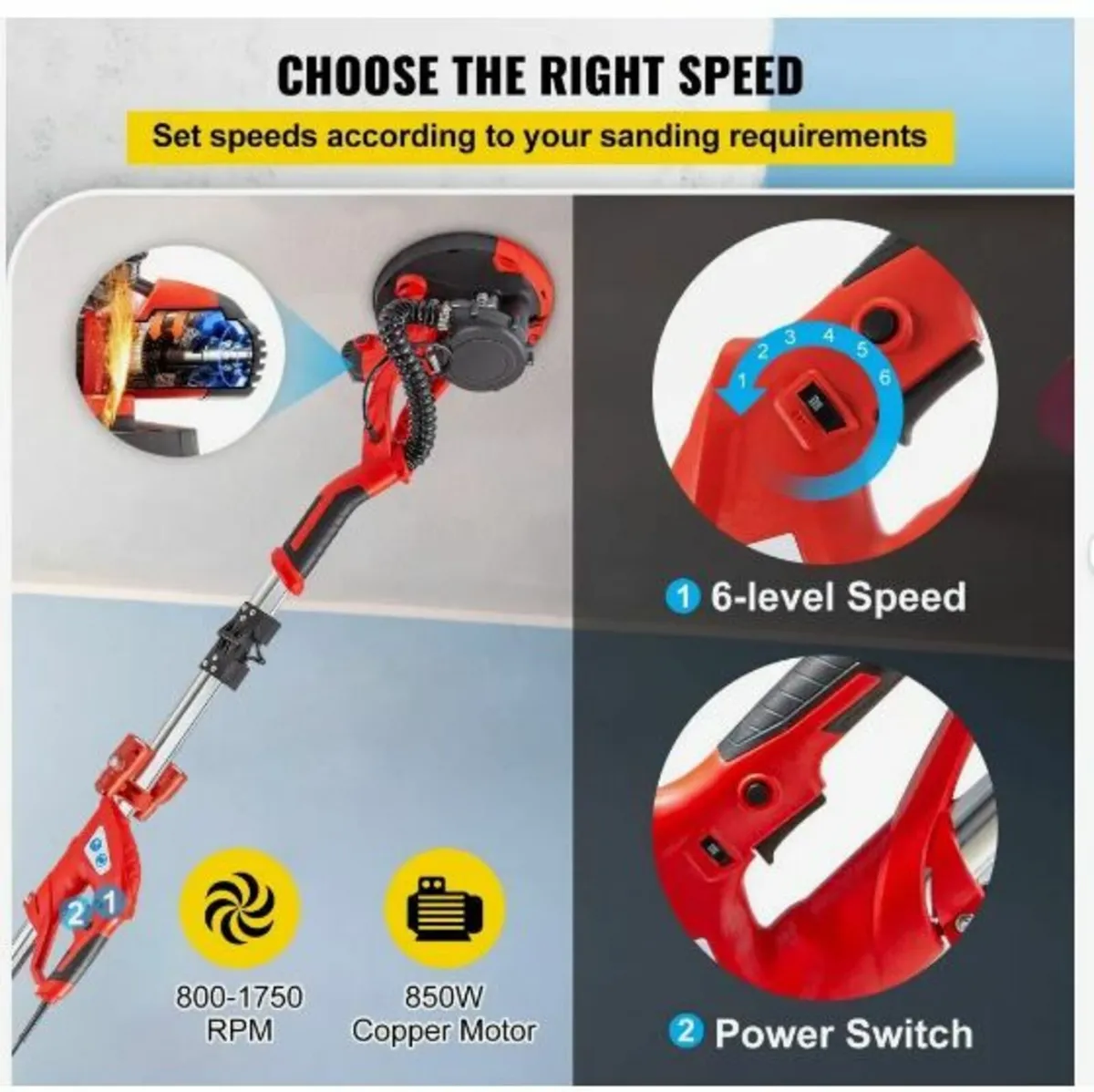 Drywall Sander 750W, Electric Drywall Sander - Image 3