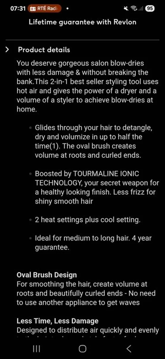 Revlon salon one-step hairdryer and volumiser - Image 4
