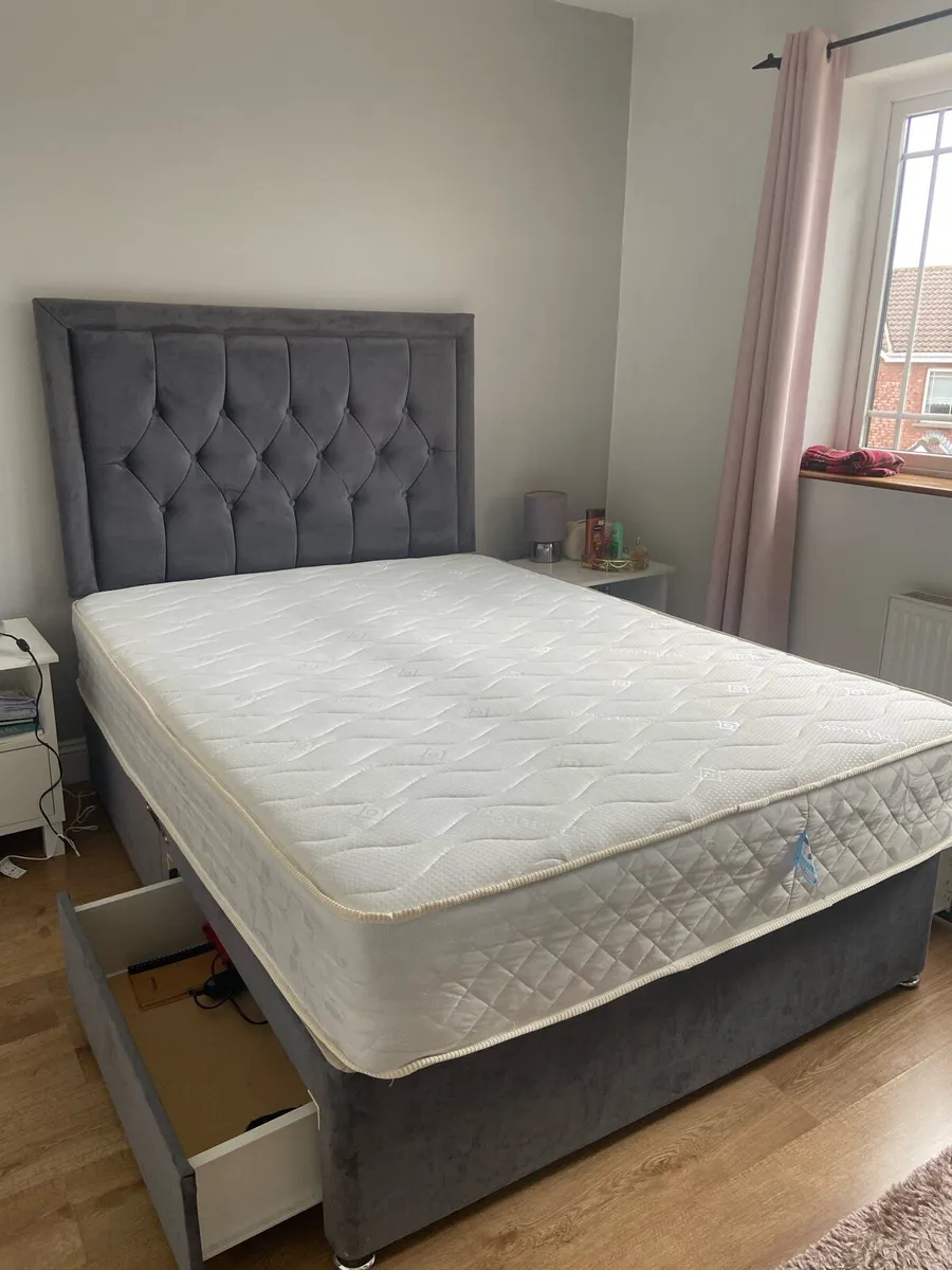 Double bed frame with mattress - Image 4