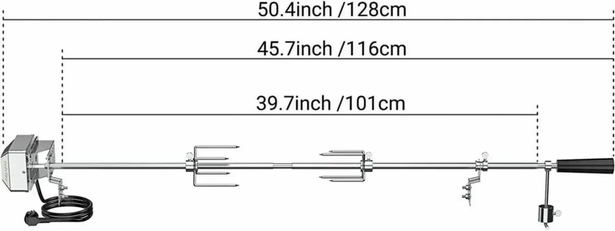 Barbecue Skewer Set with EU Electric Motor Holder - Image 4