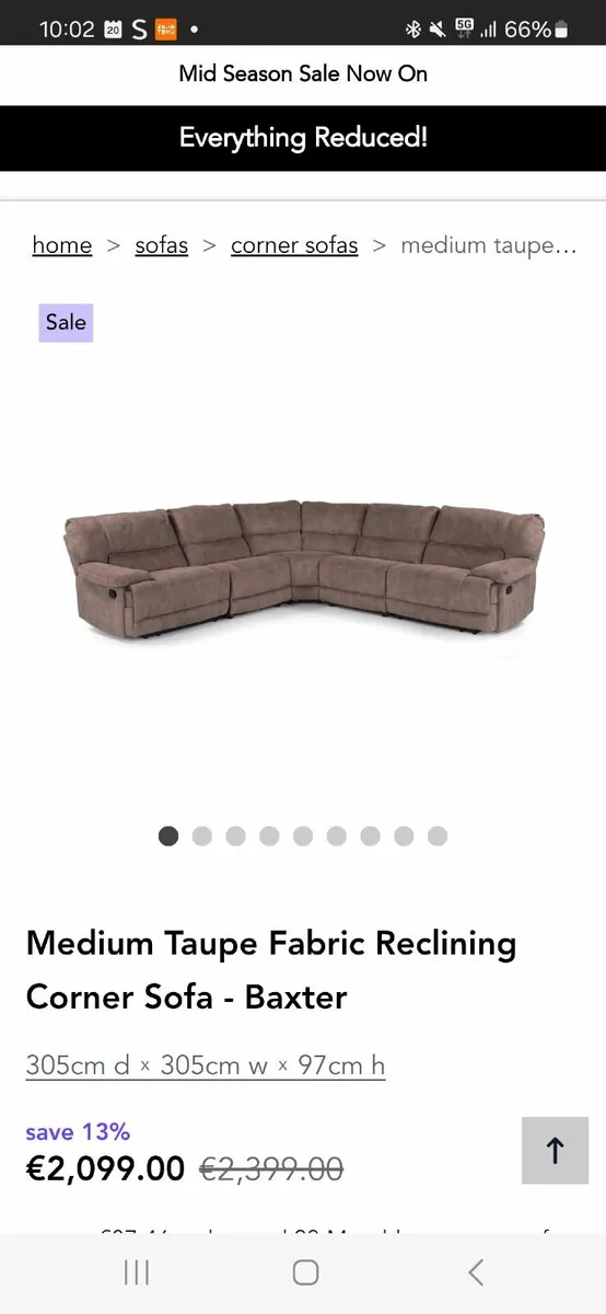 Corner couch recliner - Image 3