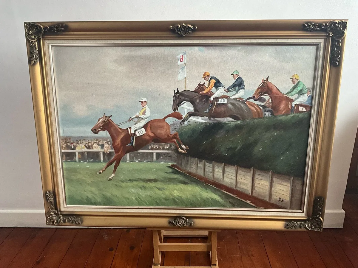 Extra Large Racing Painting - Signed - Image 3
