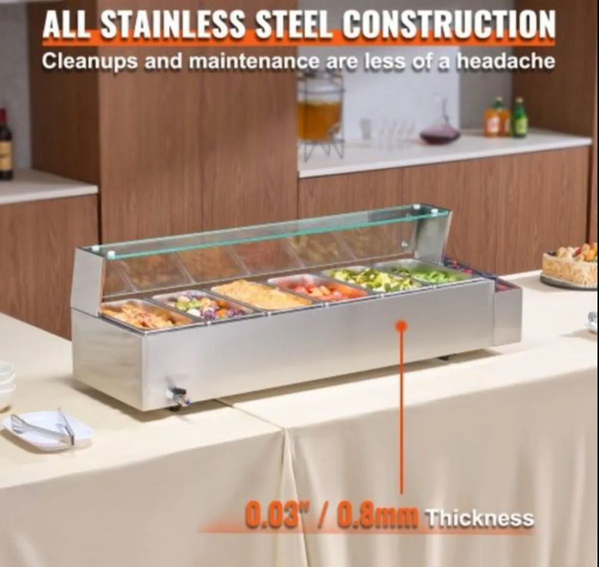 Buffet Food Warmer Stainless Steel 6 Pans - Image 4