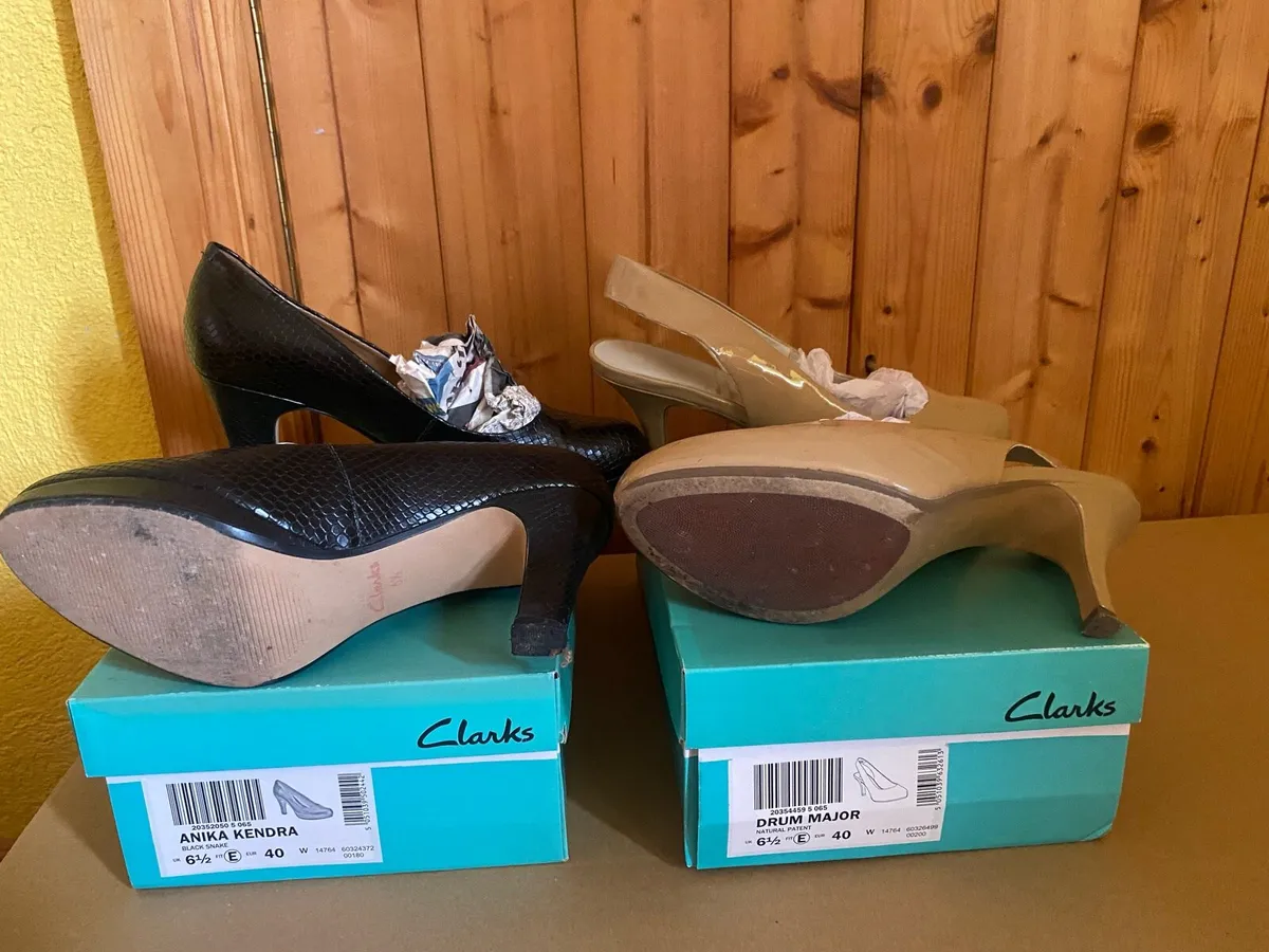 2 pairs of Clark’s (wide fit) Shoes and Sling-back - Image 3