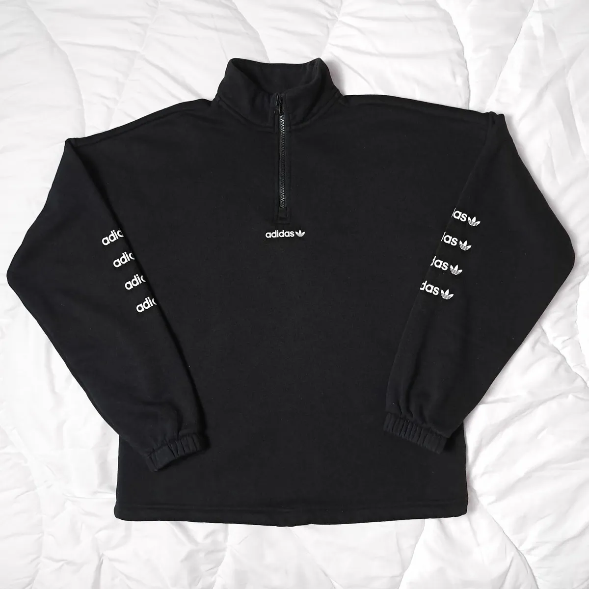 Adidas Black Quarter Zip Sweatshirt 8UK/36EU - Image 1