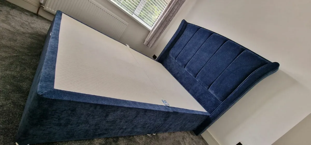Velvet Bed Frame and Headboard - Image 2