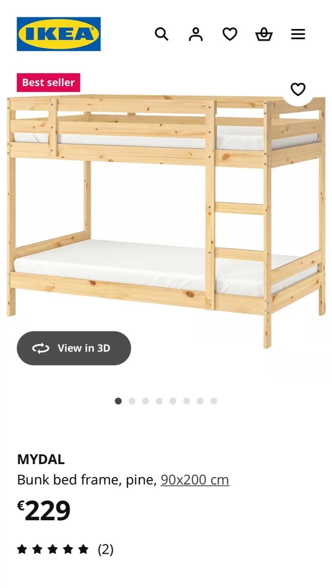 Ikea bunk bed with mattresses - Image 4