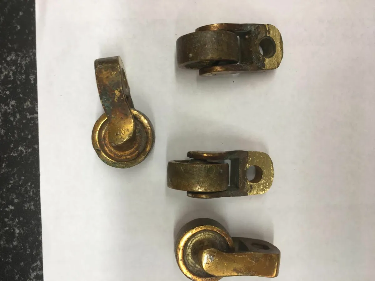 brass furniture pulley wheels - Image 1