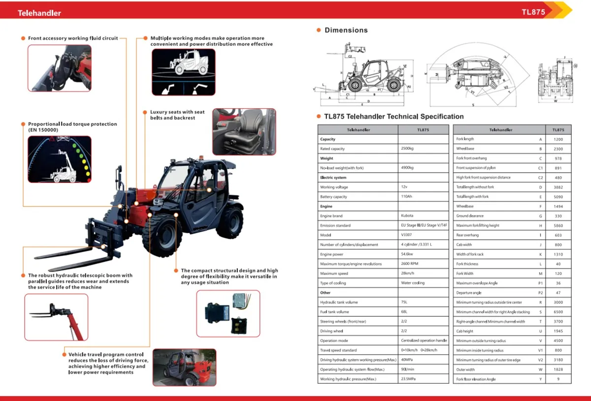 Adare TL875  6 Metre Telehandler For Sale - Image 3
