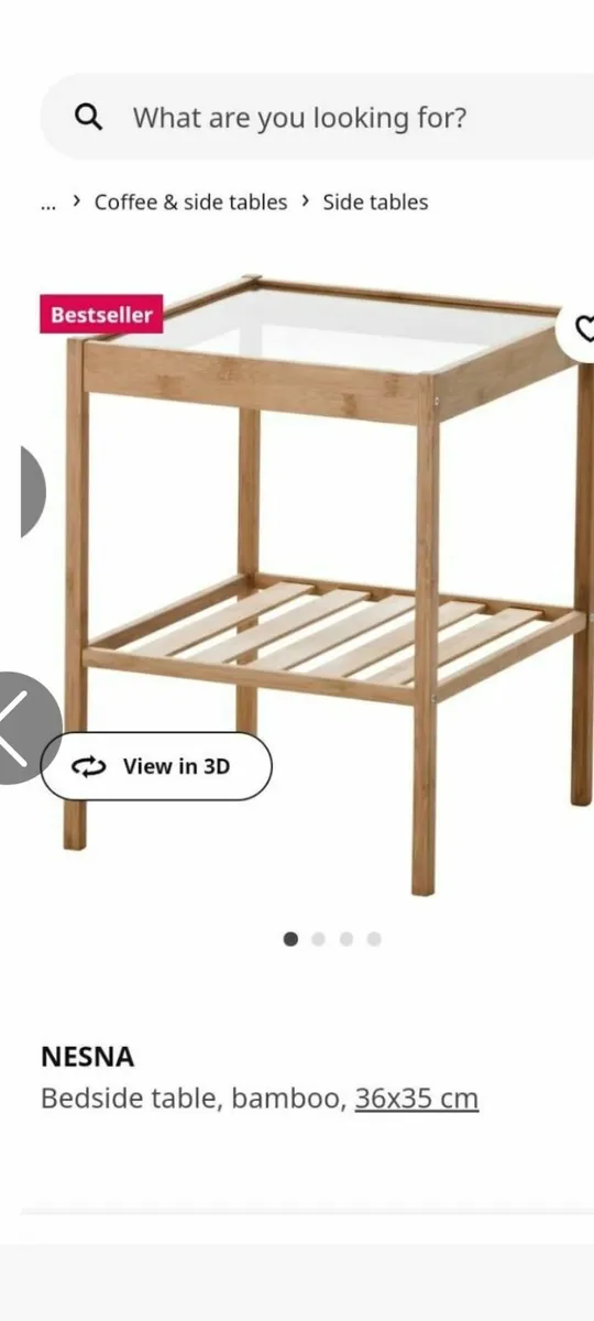 New glass top coffee table/bedside table - Image 4
