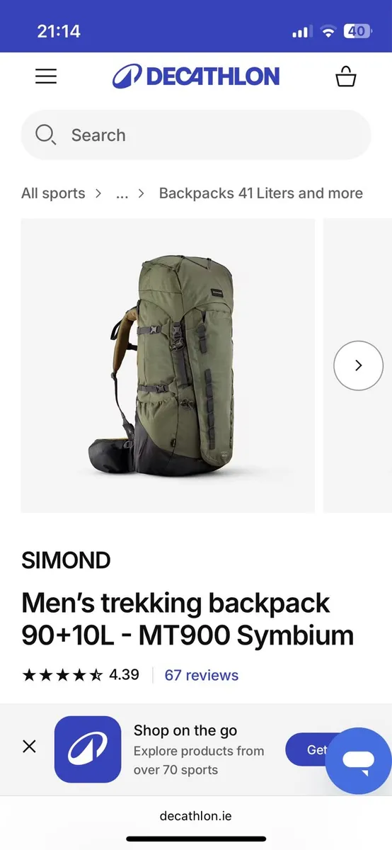 Trekking backpack 90L & 10L - Image 1