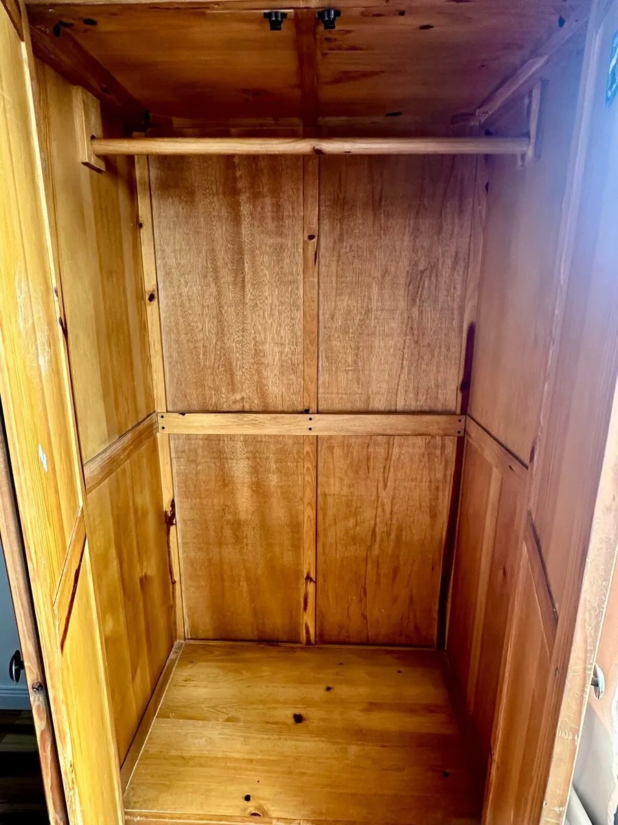 Large Solid Pine Wardrobe with Drawer. - Image 2