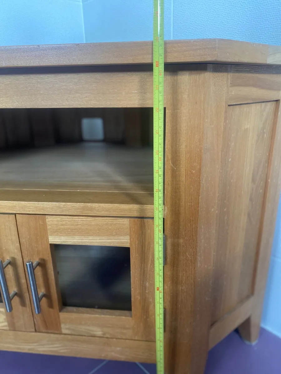 TV Corner Unit - Solid Oak - Image 2