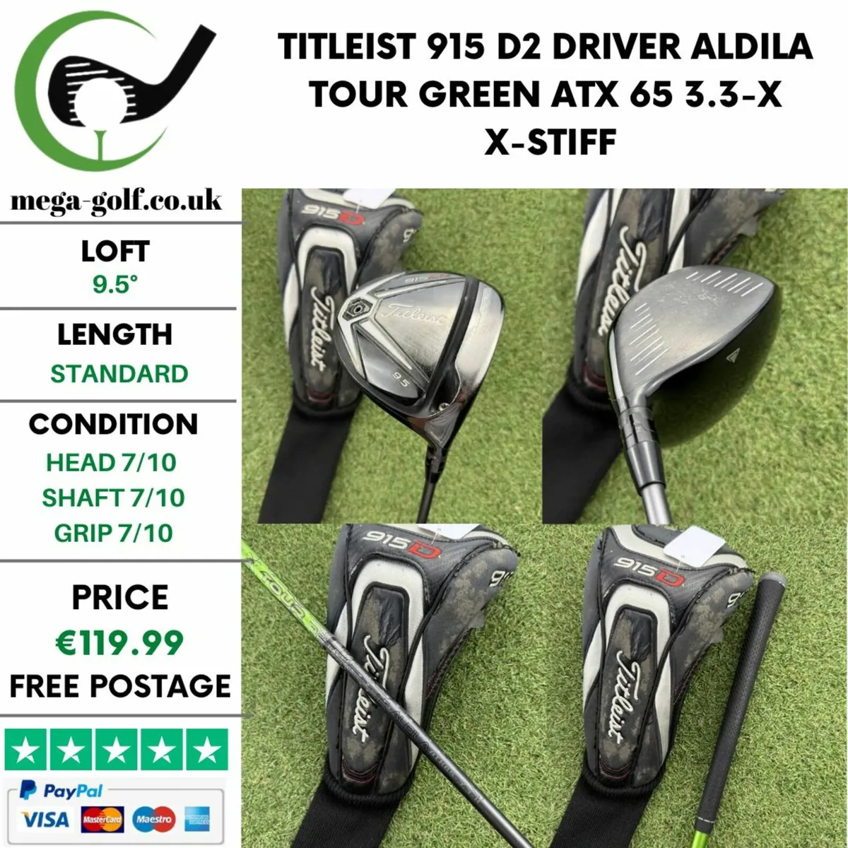 TITLEIST 915 D2 DRIVER / 9.5° / X-STIFF - Image 1