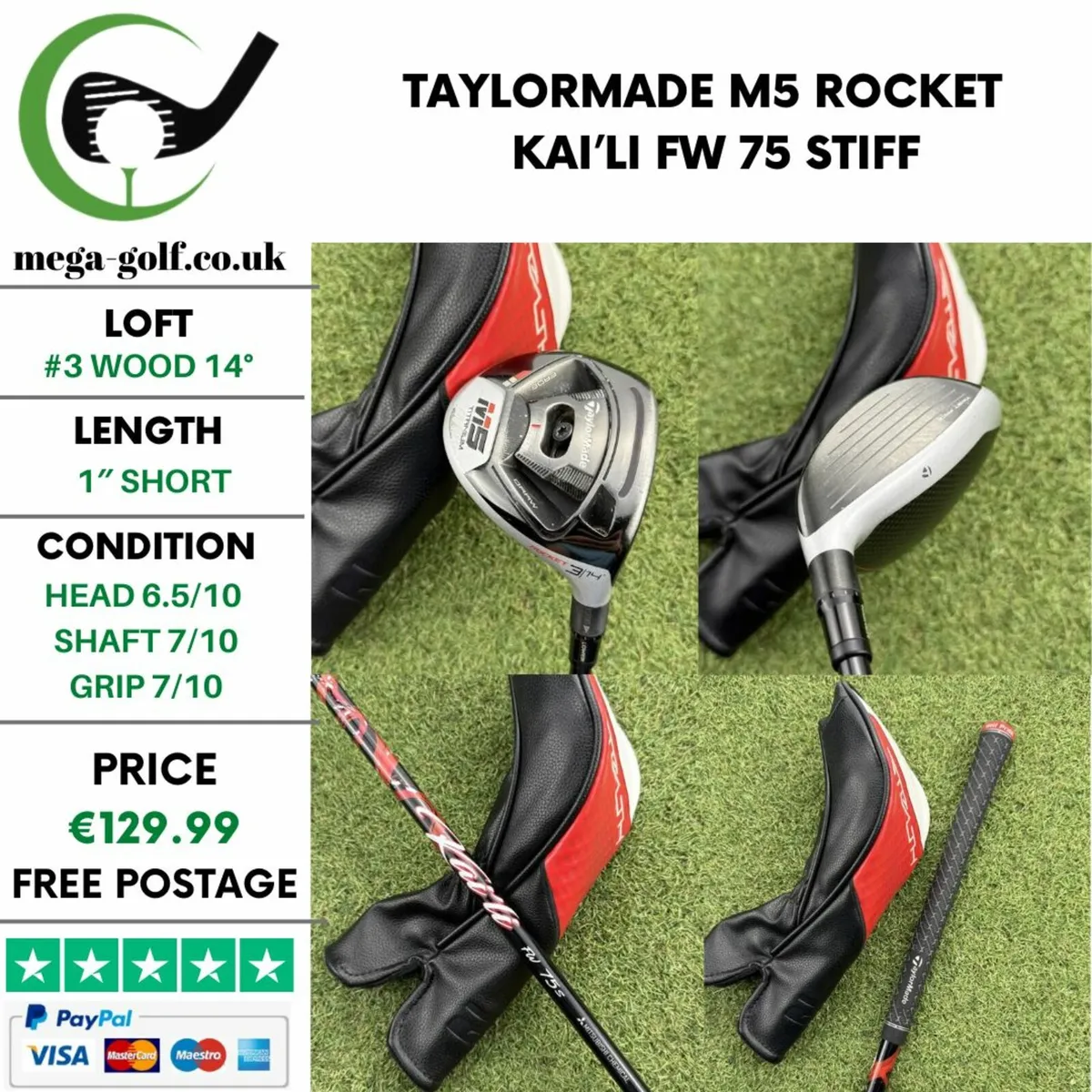 TAYLORMADE M5 ROCKET #3 WOOD 14° / STIFF - Image 1
