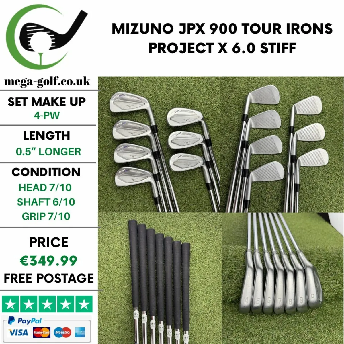 MIZUNO JPX 900 TOUR IRONS / 4-PW / STIFF - Image 1