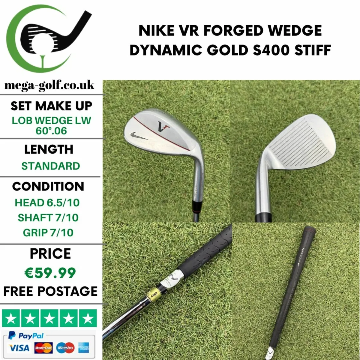 NIKE FORGED WEDGE 60° Nike Forged Lob Wedge 60* w/ Steel Wedge Flex (Out of Stock