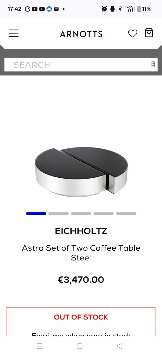 Large Heavy Arnotts Round Coffee Table 120 cm 30 H - Image 2