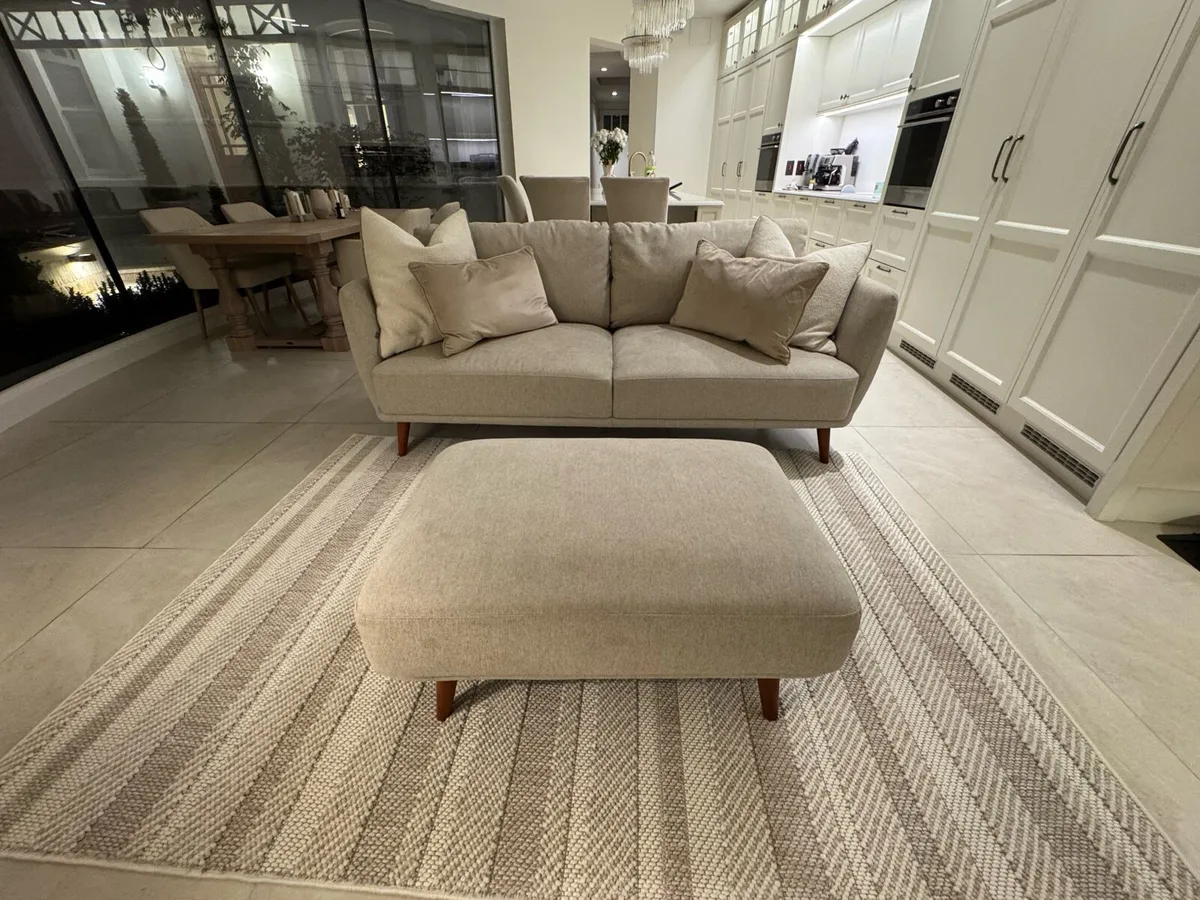 3 seater sofa and footstool - Image 1