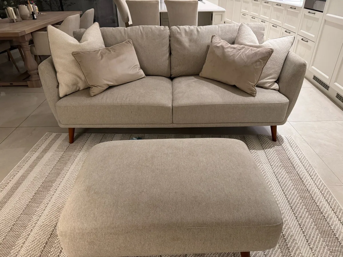 3 seater sofa and footstool - Image 2