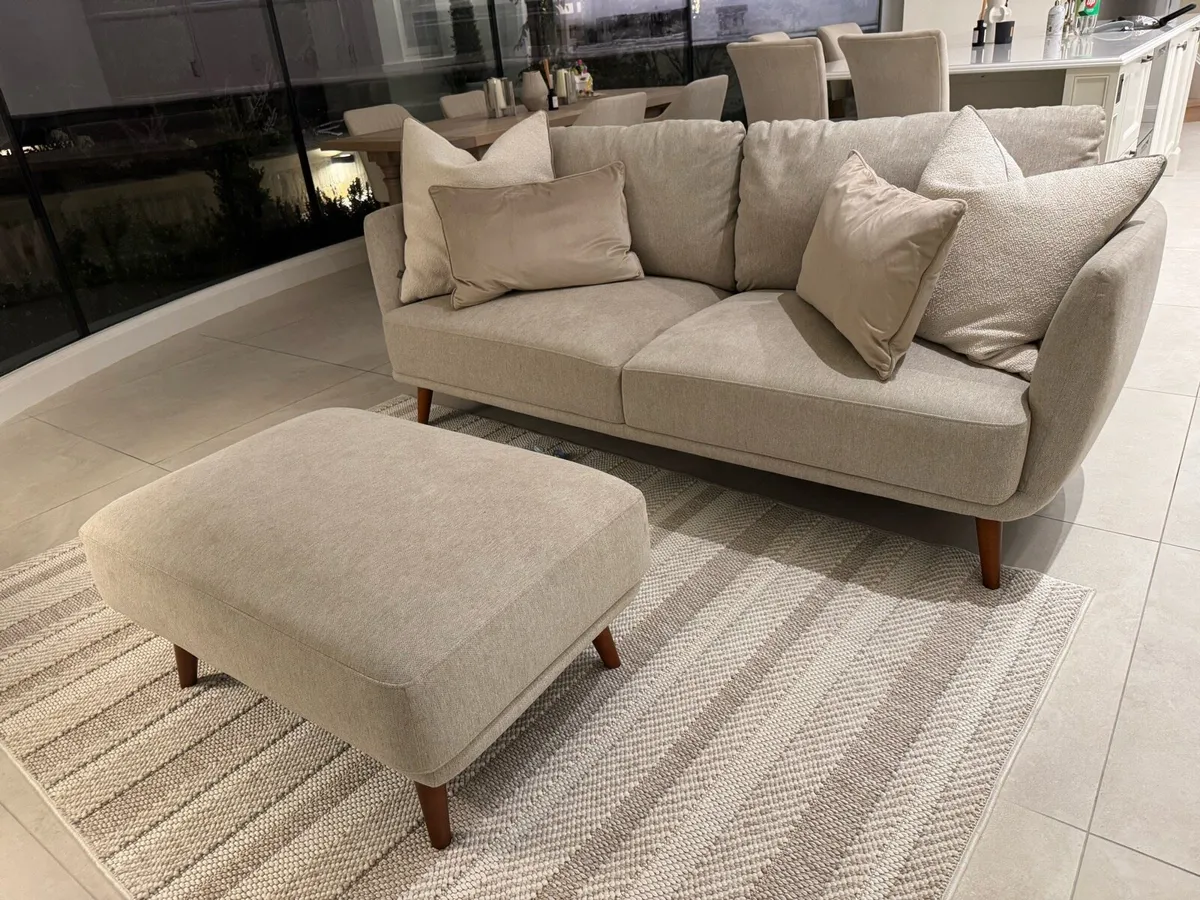 3 seater sofa and footstool - Image 3
