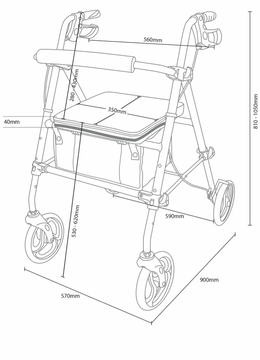 Rollator walker with seat - Image 4