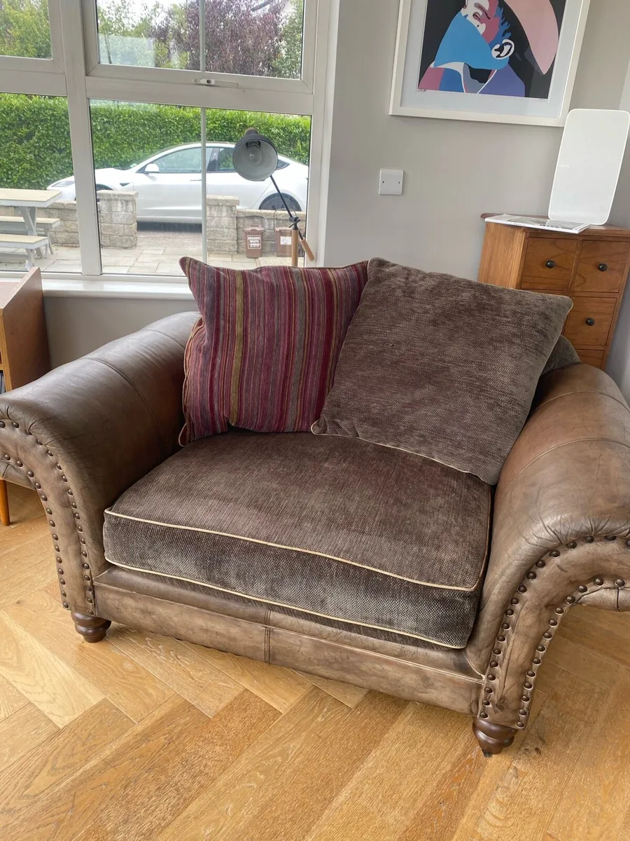 Snuggler chesterfield armchair and 3 seater - Image 3