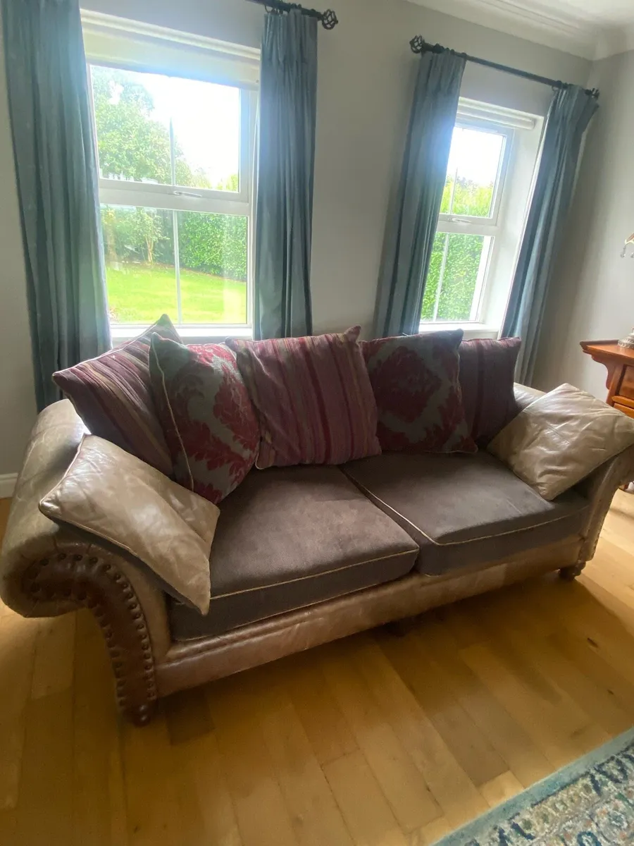 Snuggler chesterfield armchair and 3 seater - Image 1